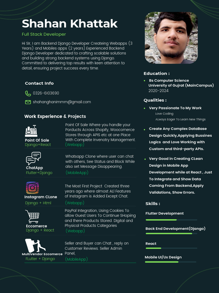 Green Modern Bold Software Developer Resume | PDF | Web Application ...