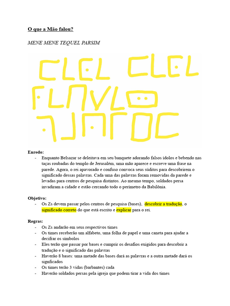 Significado de MENE MENE TEKEL PARSIN | PDF