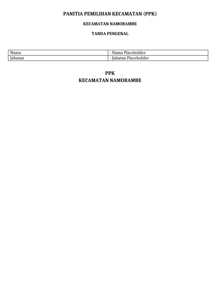 Nametag KPPS Format | PDF