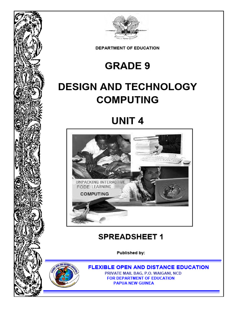 Grade 9 Spreadsheet Computing Guide | PDF | Microsoft Excel | Spreadsheet