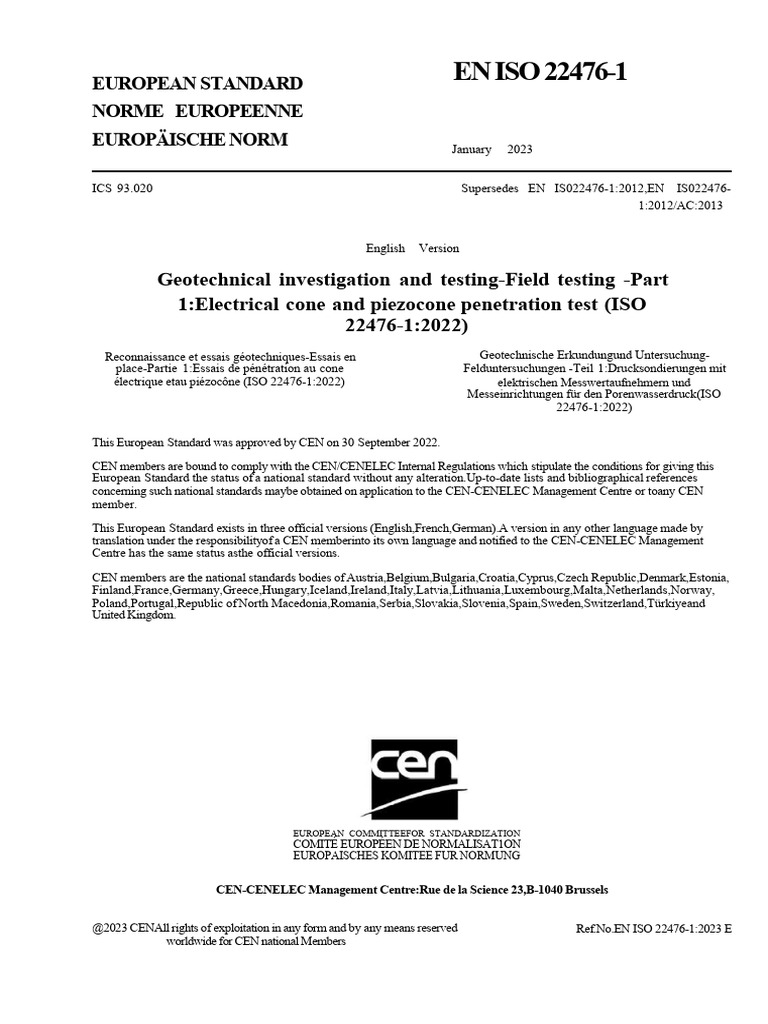 EN ISO 22476-1:2023 Standard Overview | PDF
