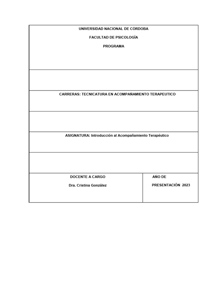 Programa 2023 Intro Al at | PDF | Evaluación | Salud mental