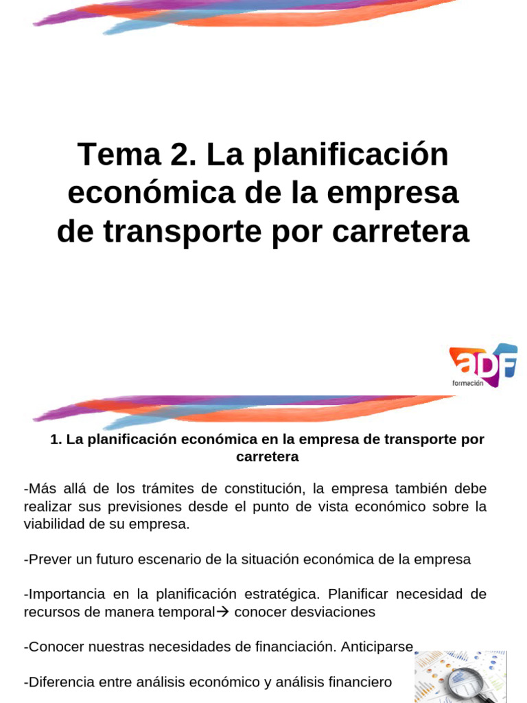 Planificación Económica en Transporte Terrestre | PDF | Tasa interna de ...