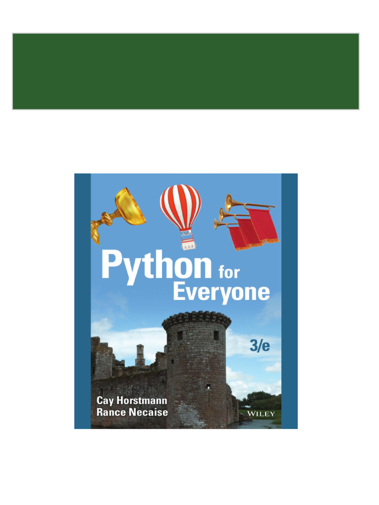 Download Python For Everyone 3rd Edition Cay S. Horstmann ebook All ...