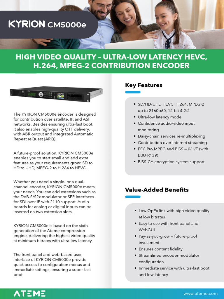 KYRION CM5000e Encoder Overview | PDF | Data Compression | Video