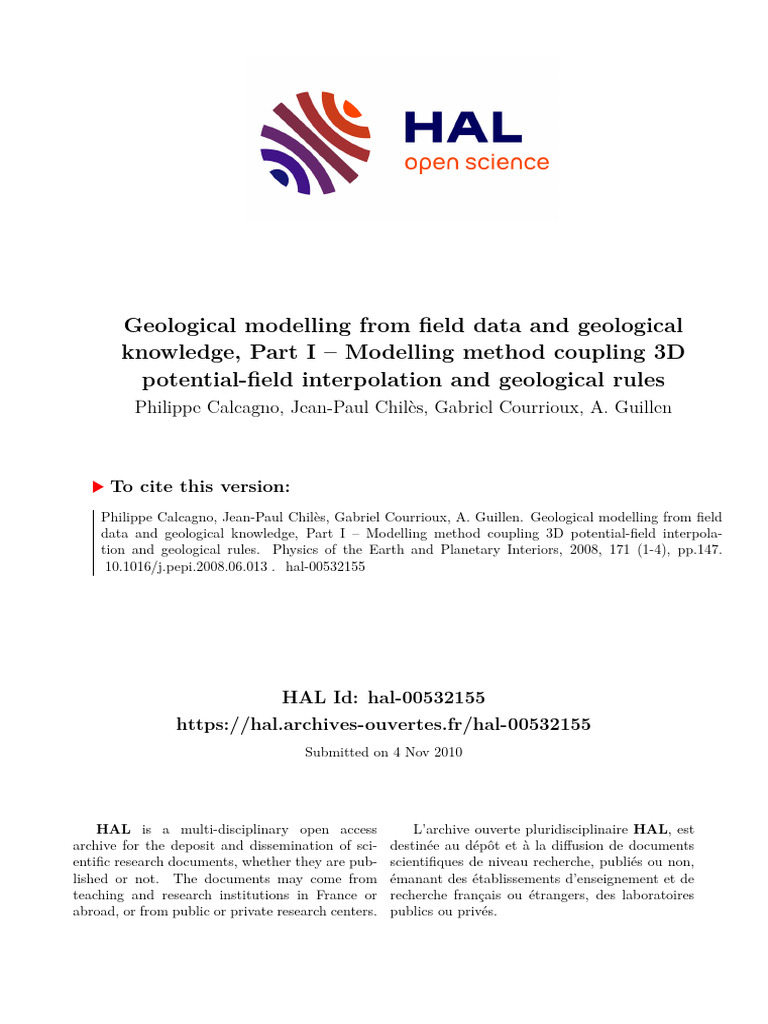 3D Geological Modelling Method | PDF | Geology | Covariance