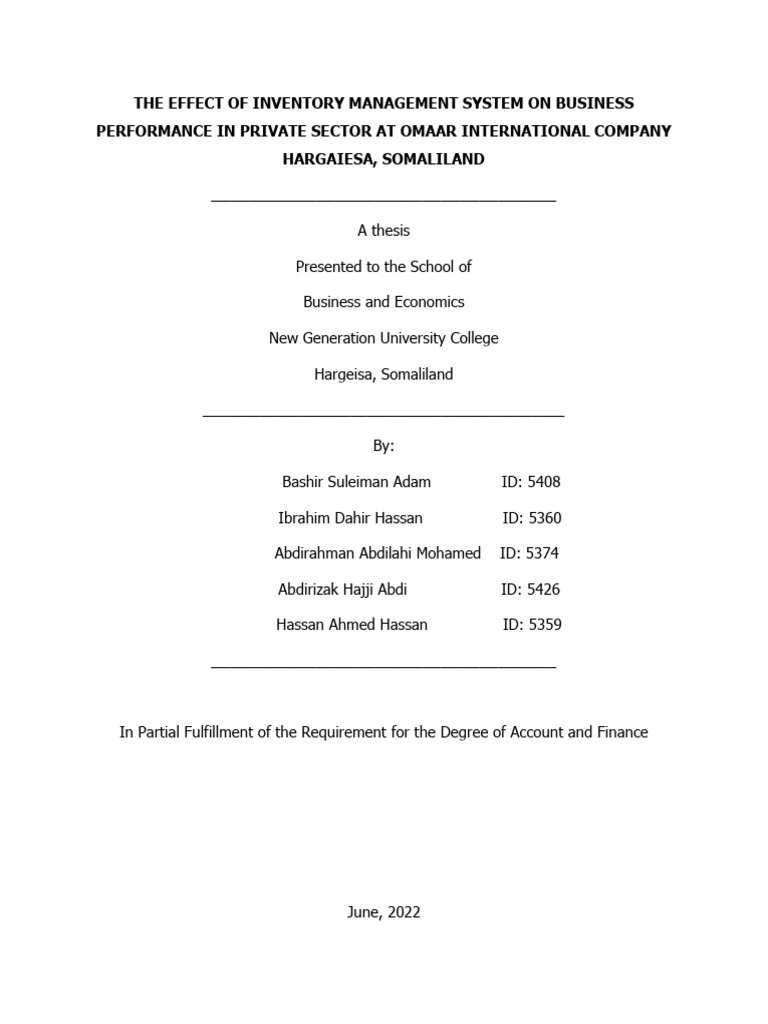 Impact of Inventory Management on Business Performance | PDF ...