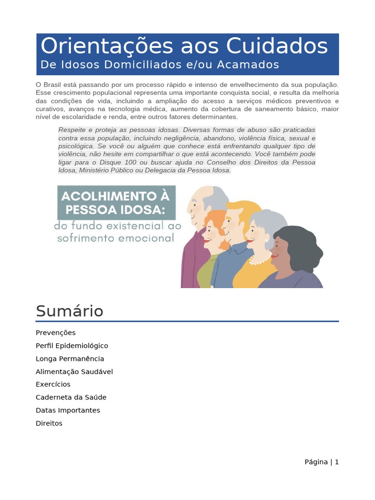 Cuidados e Direitos dos Idosos | PDF | Envelhecimento | Terceira idade