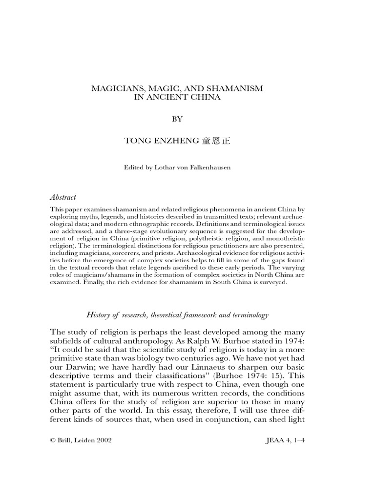 Ancient Chinese Shamanism and Magic | PDF | Witchcraft | Polytheism