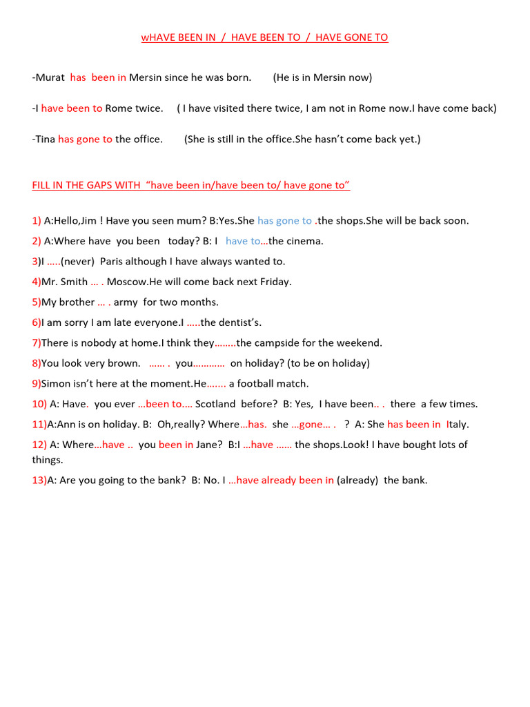 Present Perfect Usage Exercises | PDF