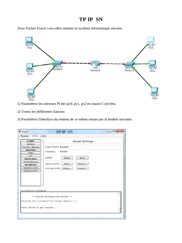 Simulation réseau avec Packet Tracer | PDF