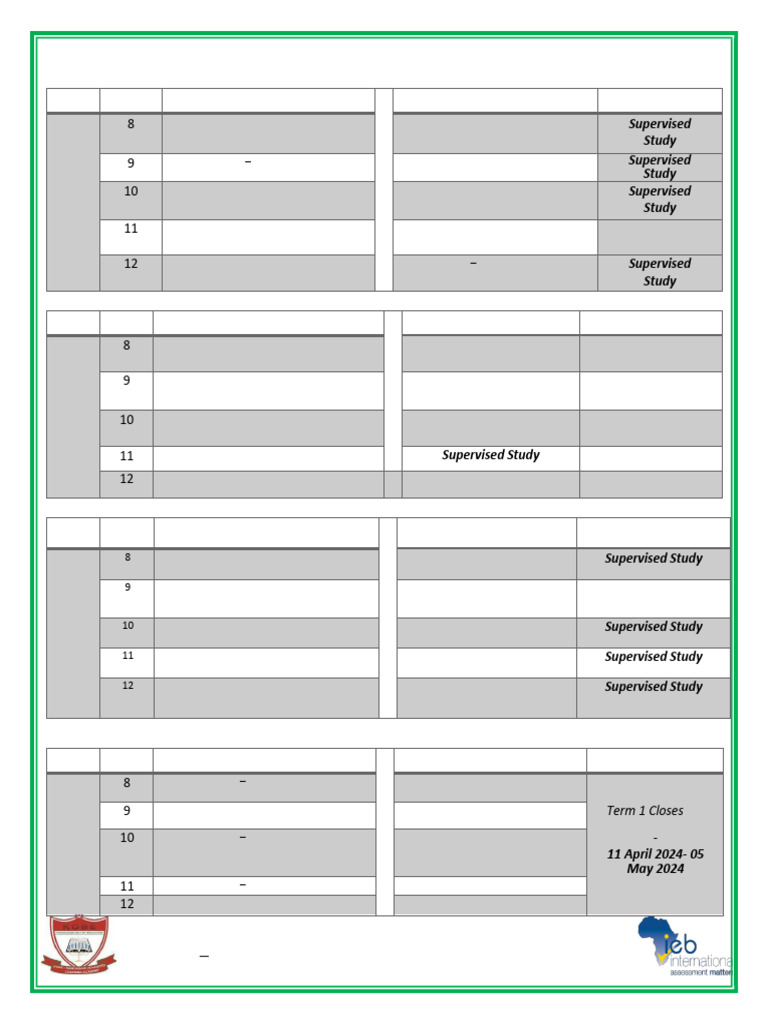 Test 2 Timetable Pdf Natural Sciences Observation