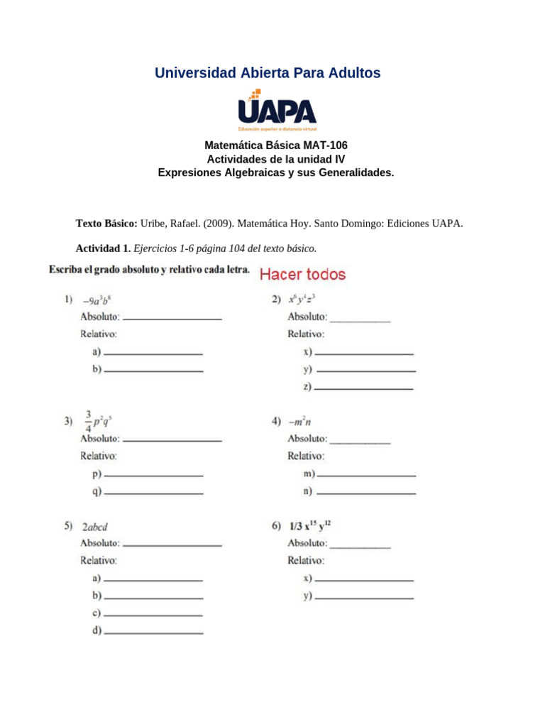 Actividades de La Unidad IV 000000000 | PDF