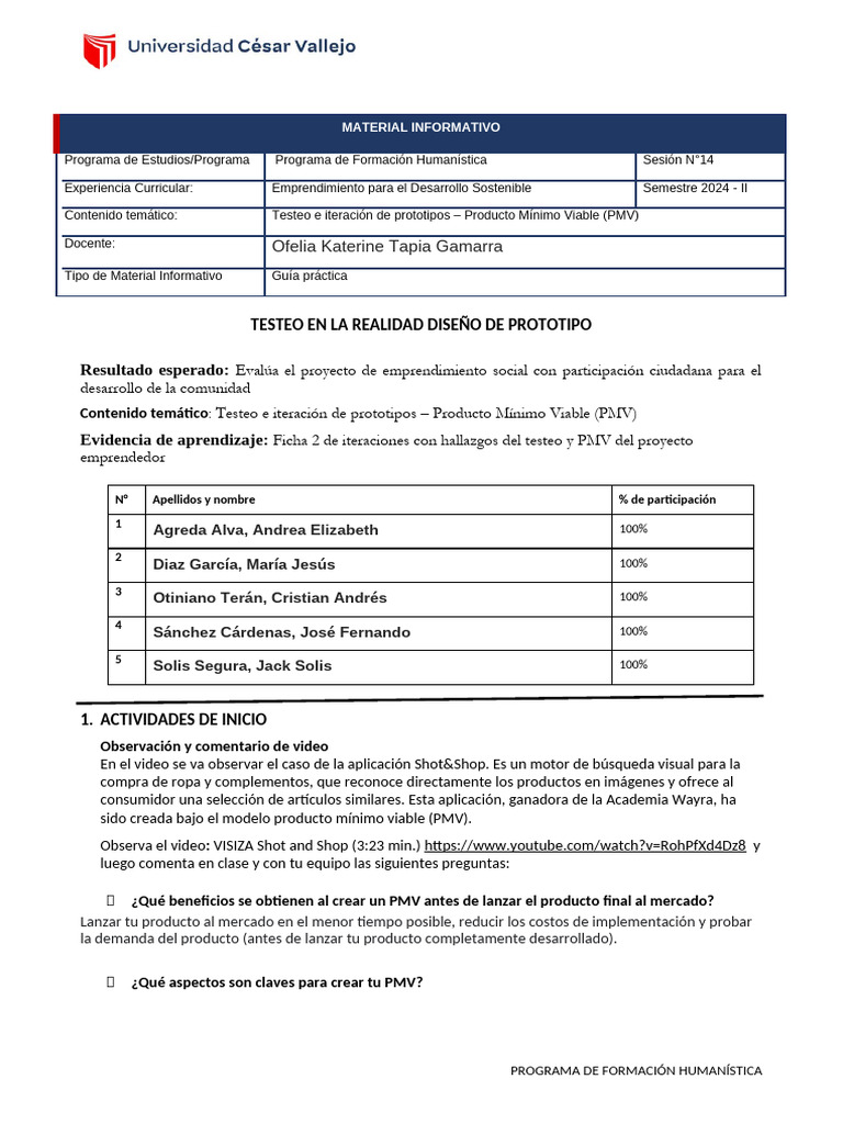 Guía Práctica #14 Wasa Wasa | PDF | Iniciativa empresarial