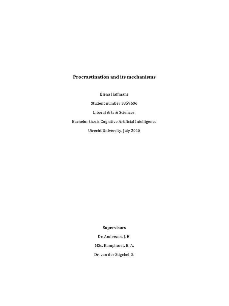 Understanding Procrastination Mechanisms | PDF | Procrastination ...