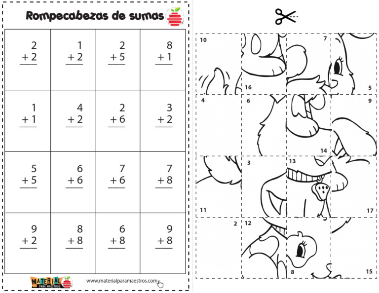 Rompecabezas Sumas Preescolar Primaria 2 Pdf
