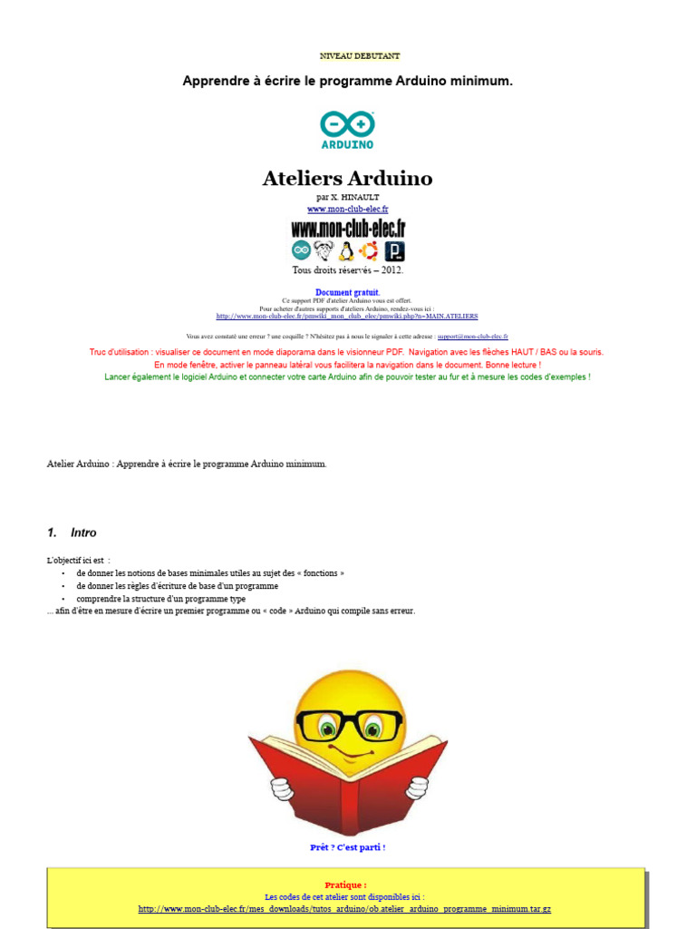 Atelier Arduino : Programme Minimum | PDF | Programme informatique ...