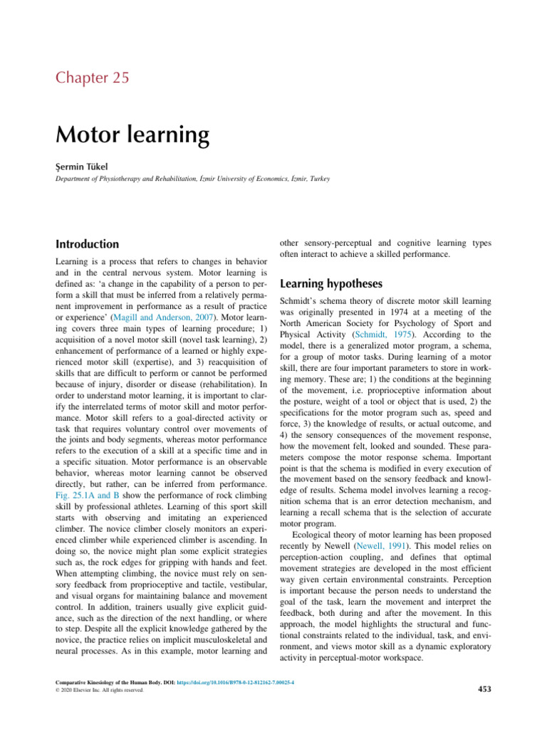 Motor Learning | PDF | Cerebellum | Classical Conditioning