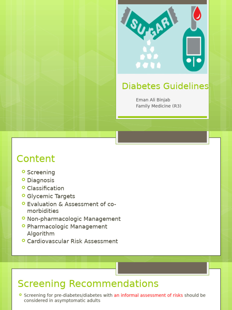 Comprehensive Diabetes Management Guidelines | PDF | Diabetes | Prediabetes