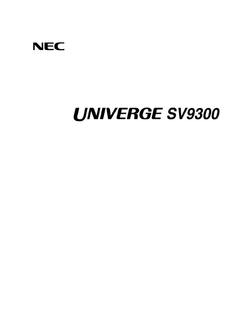 UNIVERGE SV9300 Configuration Guide V2 1.00 | PDF | Voice Over Ip