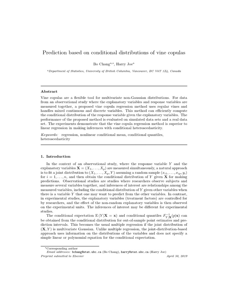 Vine Copula Regression for Mixed Data | PDF | Regression Analysis ...