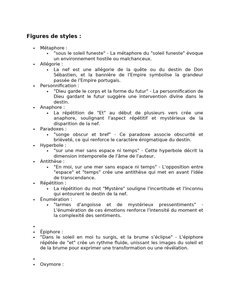 Figures de style et symbolisme poétique | PDF | Métaphore | Allégorie