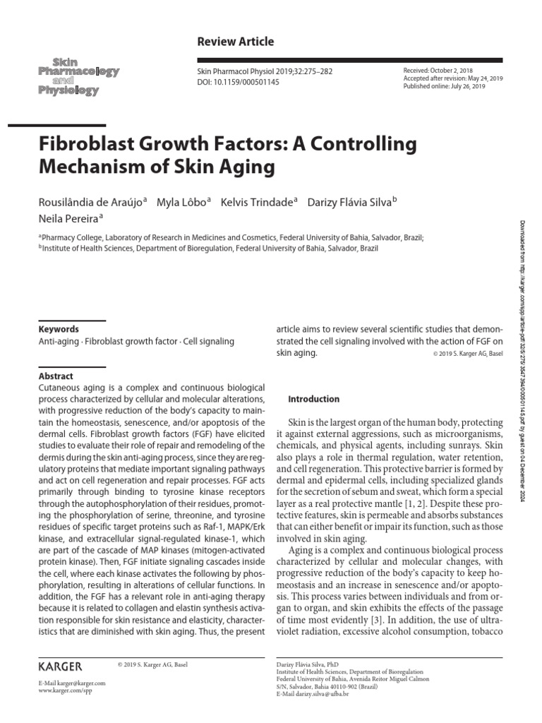 FGFs and Their Role in Skin Aging | PDF | Cell Signaling | Kinase