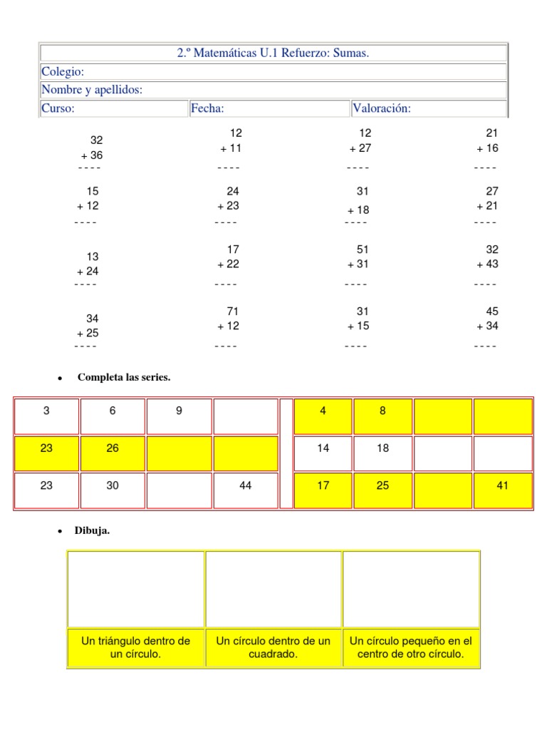 Ejercicios de Matemáticas 2.º Primaria | PDF | Multiplicación ...
