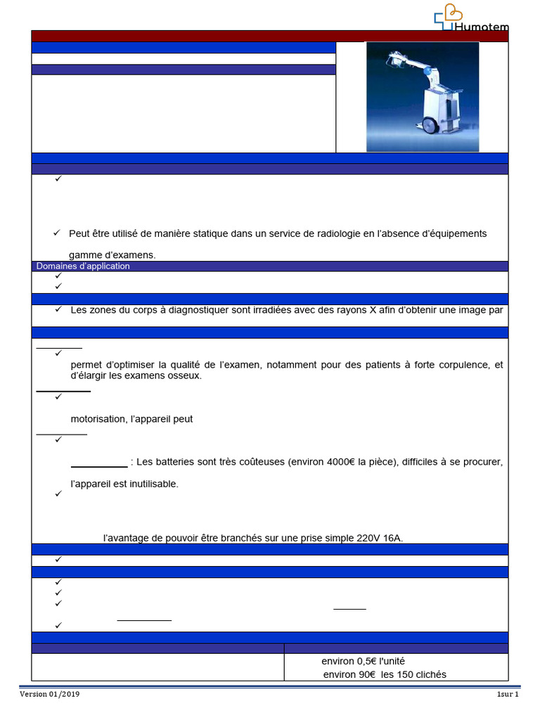 Appareil de Radiologie Mobile: Guide Complet | PDF | Radiographie ...