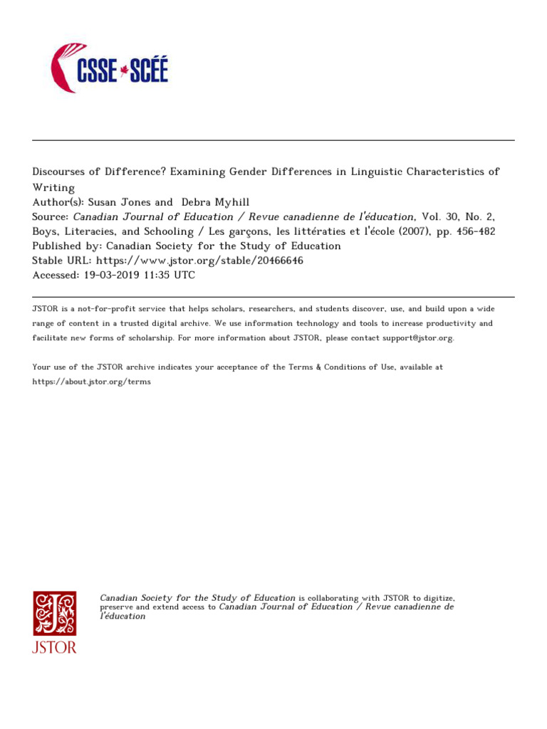 Discourses of Difference Examining Gender Differences in Linguistic ...