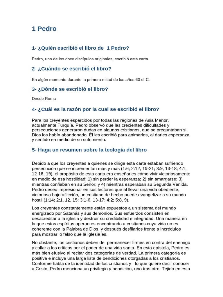 1 Pedro | PDF | San Pedro | Religiones abrahámicas