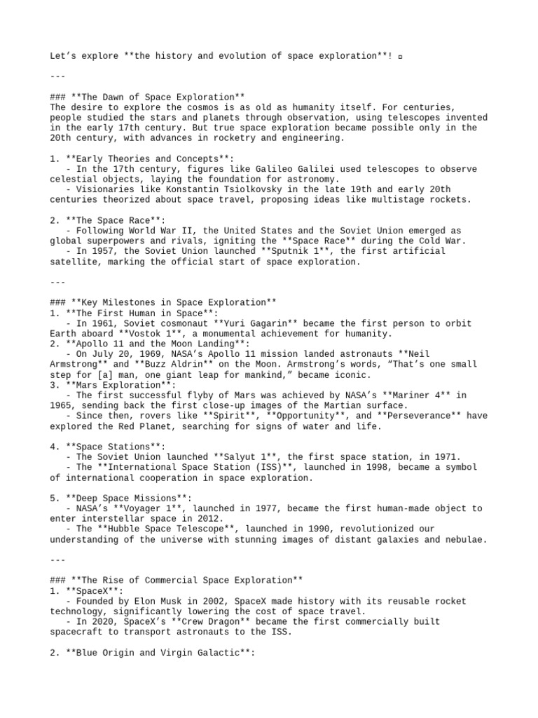 Space Exploration Pdf Space Exploration Nasa