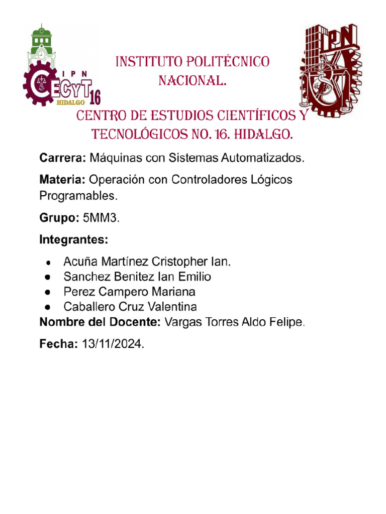 Practica Plc Pdf Puerta Lógica Controlador Lógico Programable