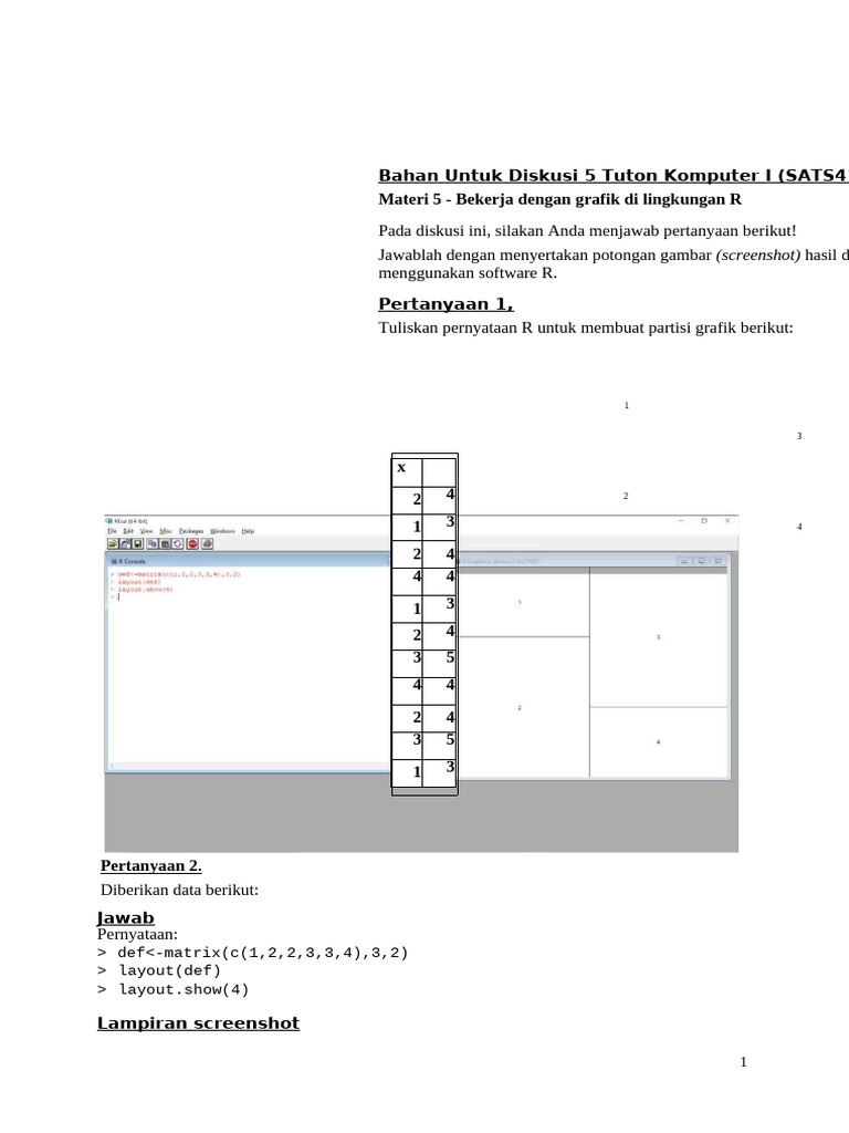 Grafik R: Partisi dan Sunflowerplot | PDF