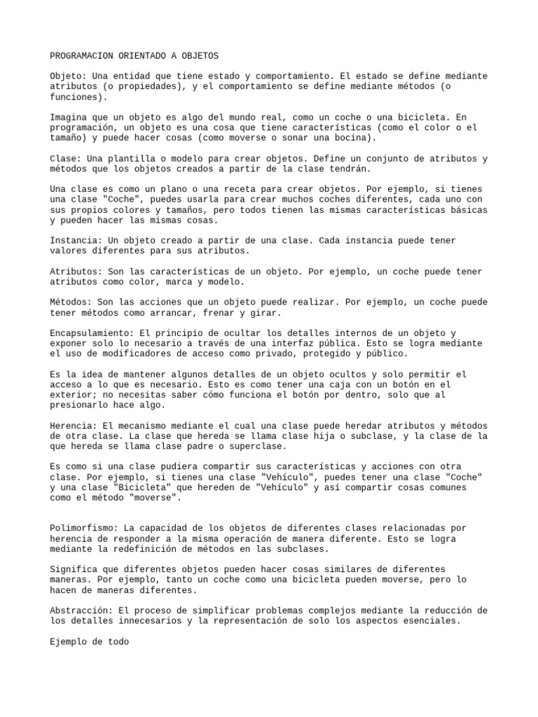Fundamentos de Programación Orientada a Objetos | PDF | Objeto ...