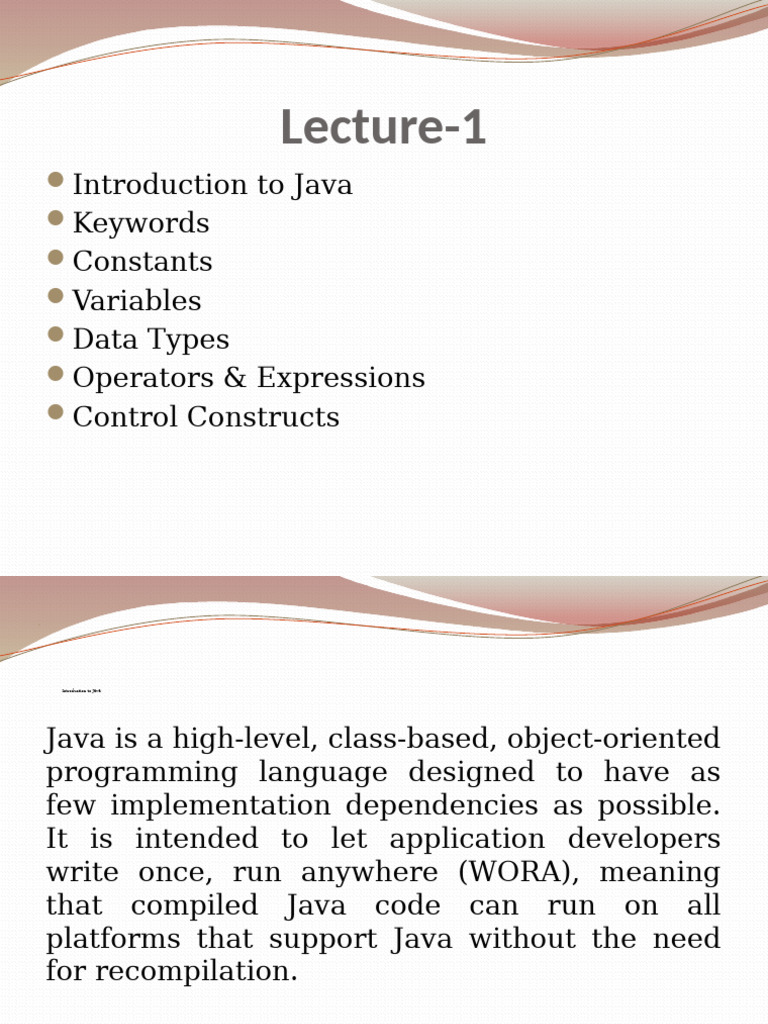 Lecture1pptx 2024 08 28 22 02 41 | PDF | Java (Programming Language ...