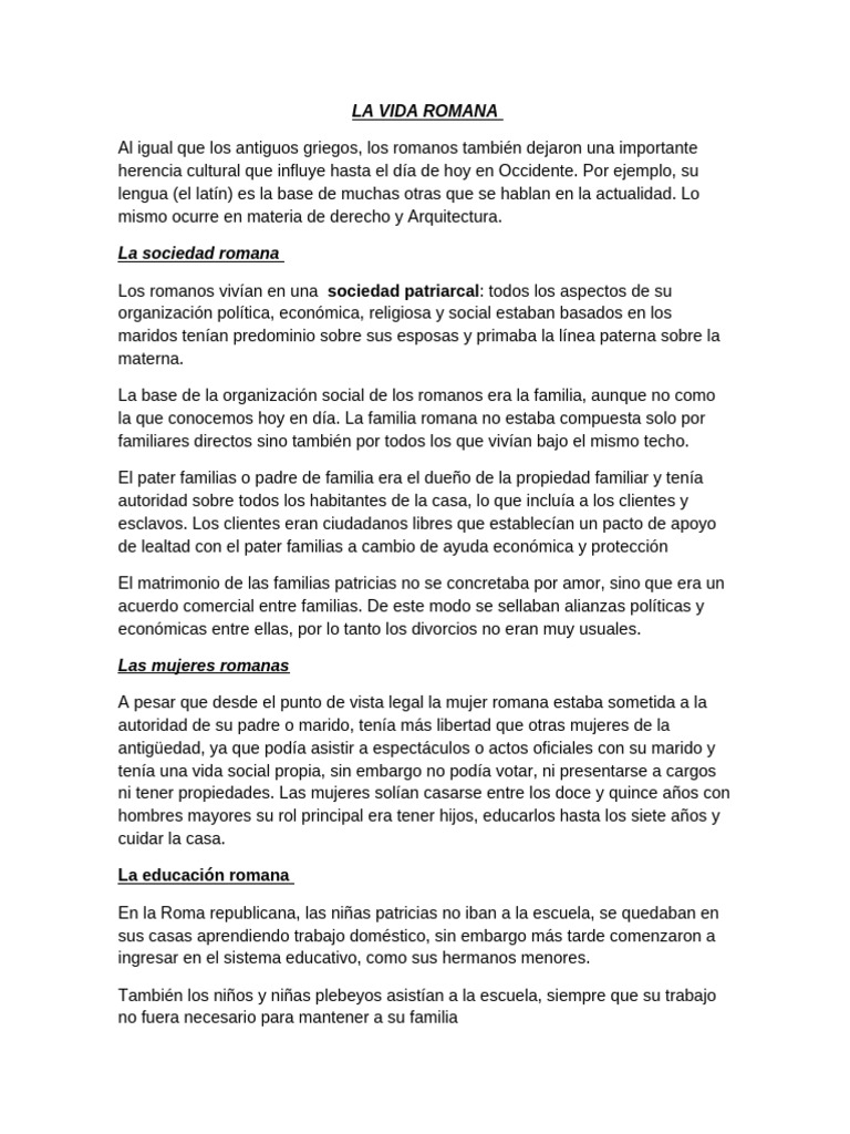 LOS ROMANOS (Resumen) TP Historia | PDF | imperio Romano | latín