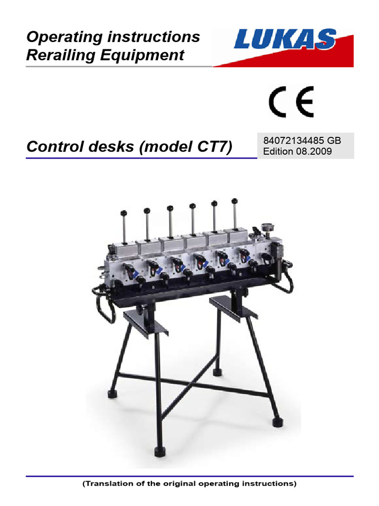 LUKAS Rerailing Equipment Instructions | PDF | Valve | Pump
