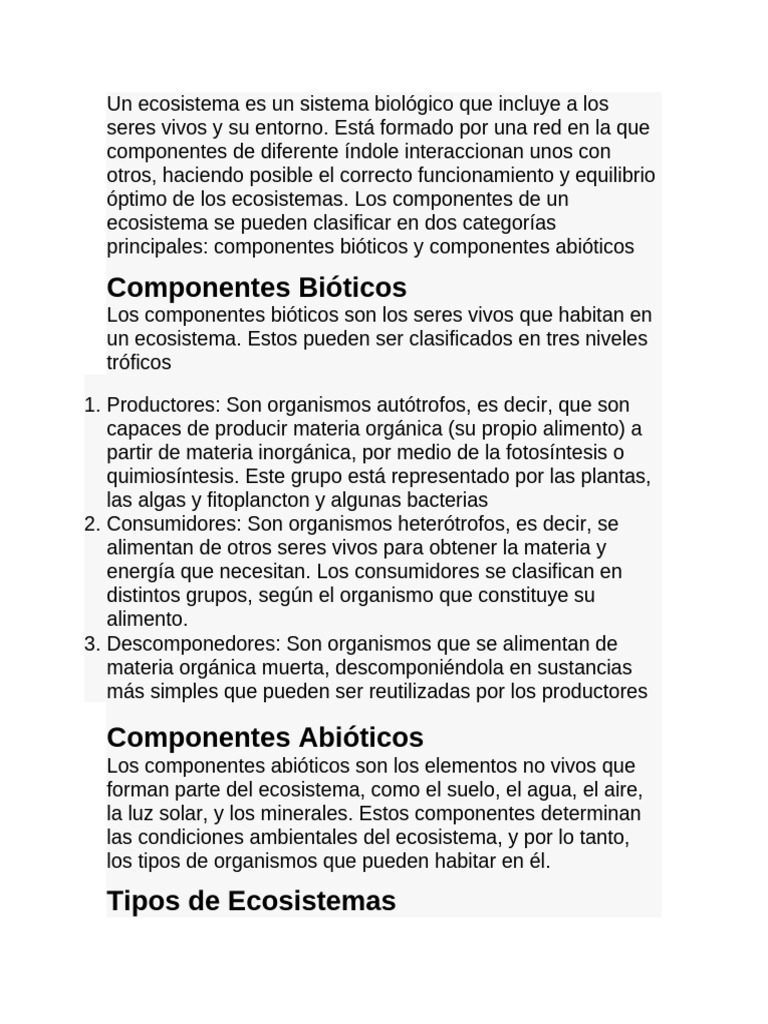 Componentes Bióticos | PDF | Ecosistema | Naturaleza
