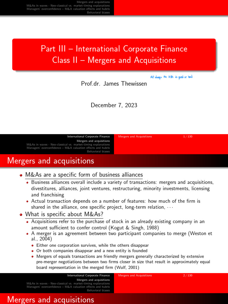 5 M&A | PDF | Mergers And Acquisitions | Valuation (Finance)