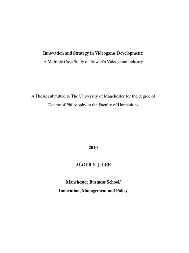Videogame Development As Innovation Process - A Case Study of Taiwan ...