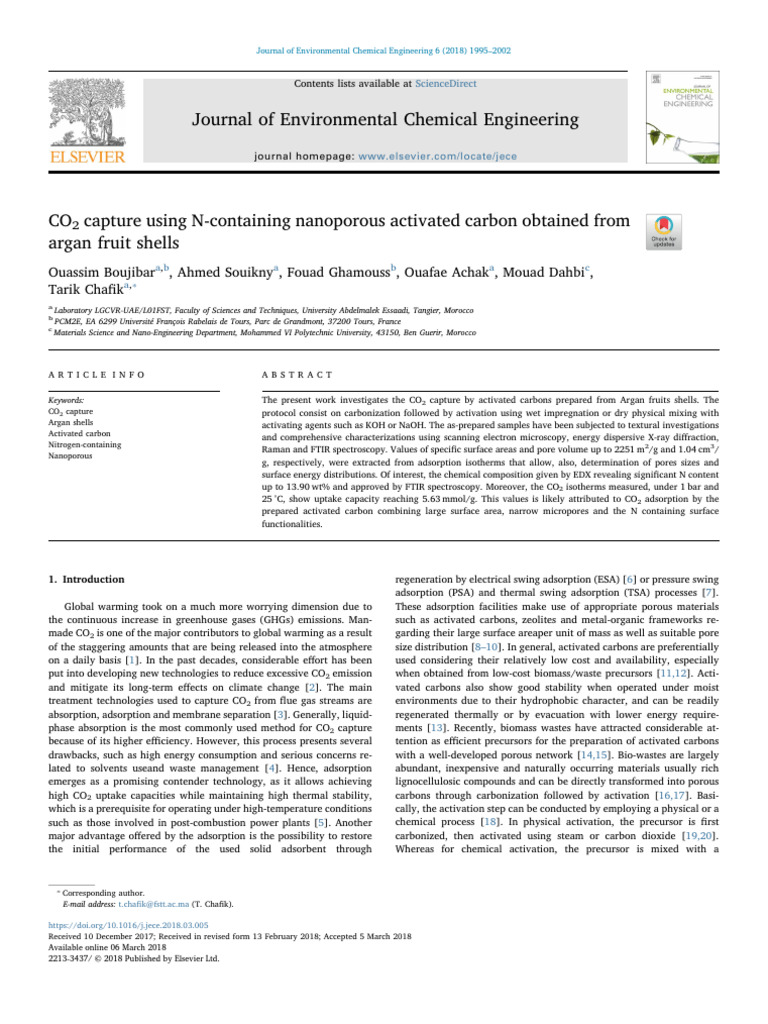 CO2 Capture with N-Doped Activated Carbon | PDF | Adsorption | Sodium ...