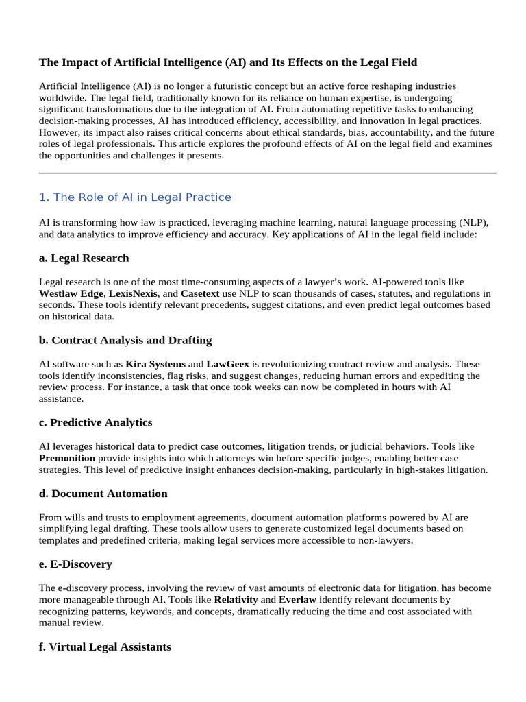 AI's Transformative Role in Legal Practice | PDF | Artificial ...
