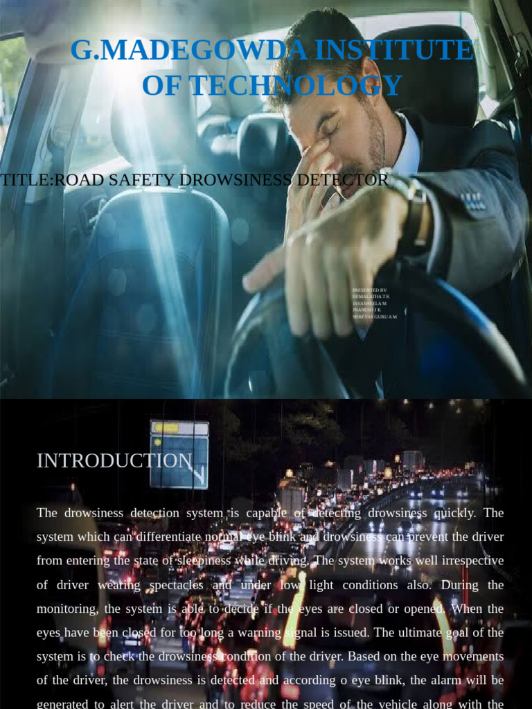 Drowsiness Detection System for Drivers | PDF | Road Traffic Safety