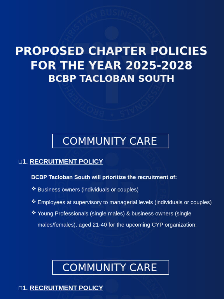 BCBP Tacloban South Policies 2025-2028 | PDF