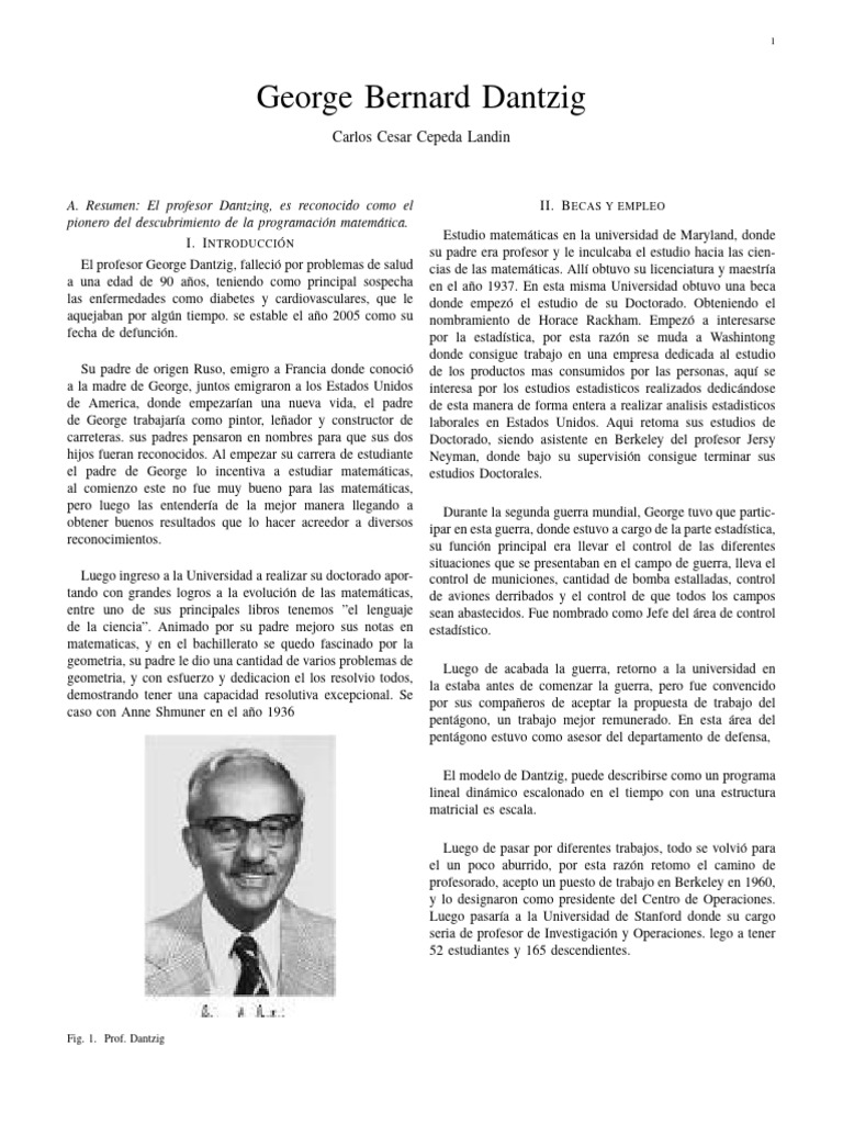 George Dantzig Tarea 1 | PDF
