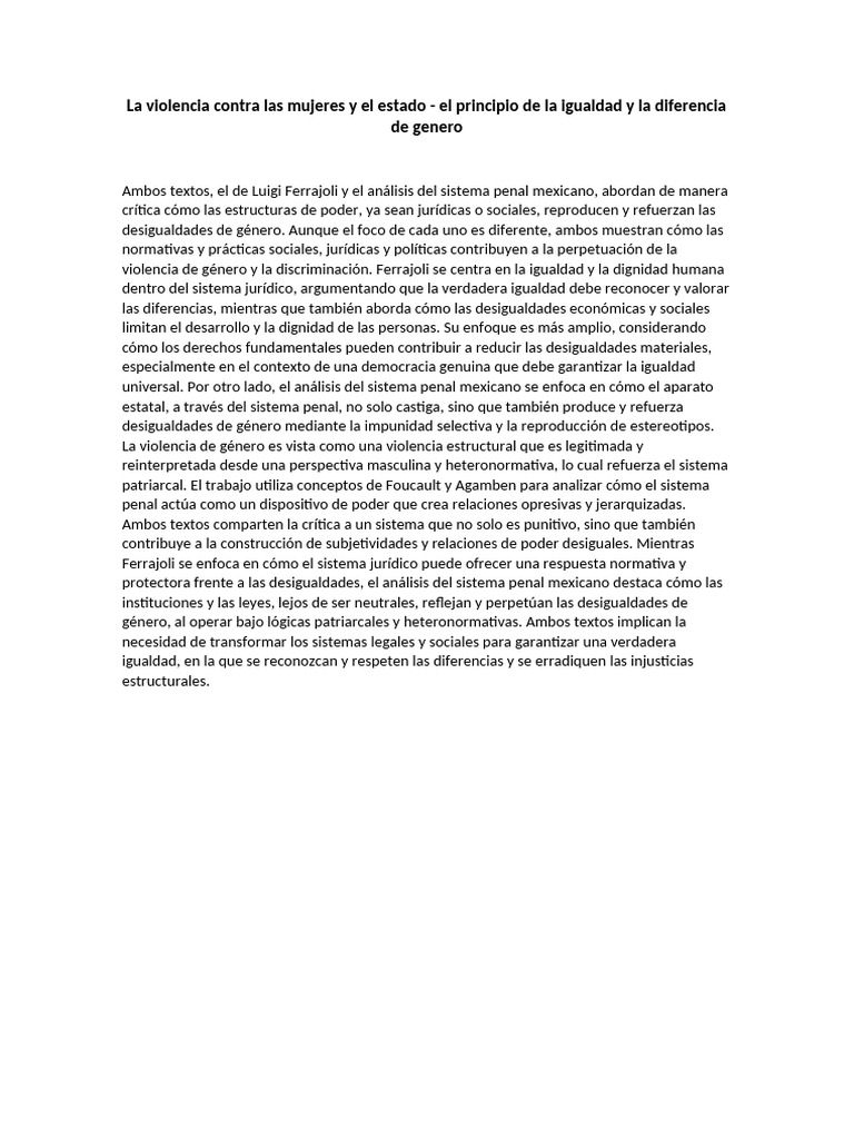 La Violencia Contra Las Mujeres y El Estado | PDF