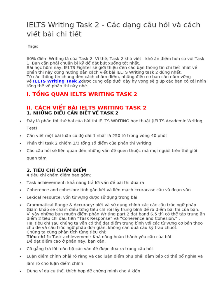 Cach Viet Ielts Writing Task 2