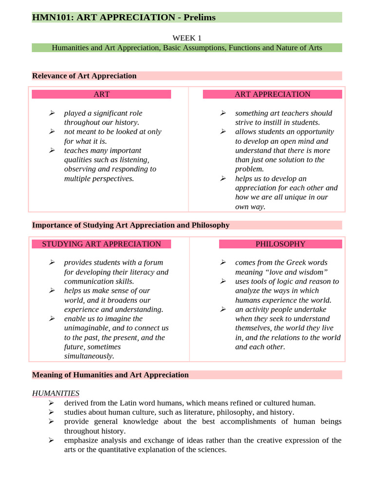 WEEK 1 | PDF | Humanities | Art History