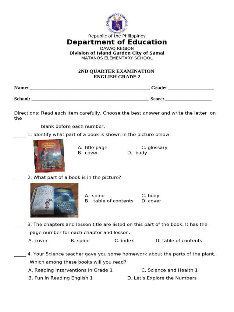 Q2 - English 2 Quarterly Test | PDF